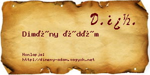 Dimény Ádám névjegykártya